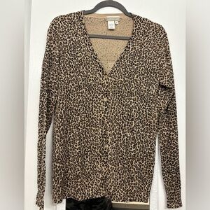 Coldwater Creek Leopard Print Cardigan